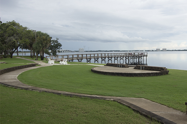 "long shot of fsu pc pier and amphitheater"