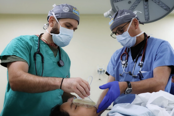 Child being anesthetized for surgical procedure