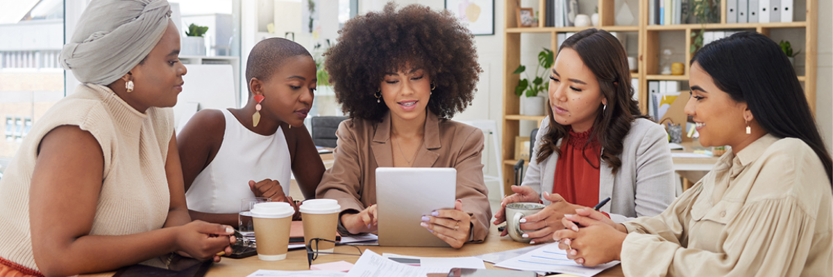 Social workers around a table