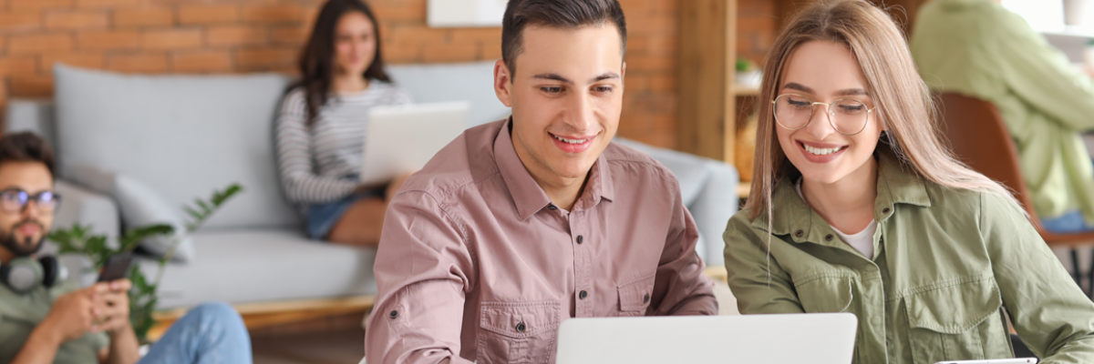 Students working at computer