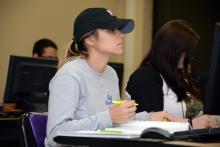 Female student in classroom